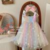 Blue Town Summer Clothing New Children's Dream Elf Butterfly Rainbow Skirt Baby Suspender Princess Skirt