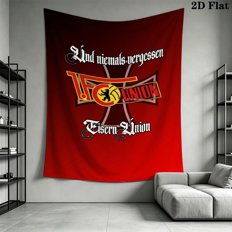 1 Fc Union Berlin Wall Tapestry Aesthetic Wall Hanging Printed Fabric Blanket Decorative Tapestries for Bedroom Living Room Home Decor