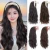 Hair Hoop Half Headband Wig Korean Style Long Wavy Curly  Hair Wide Knit Headband Wig  Daily Wear