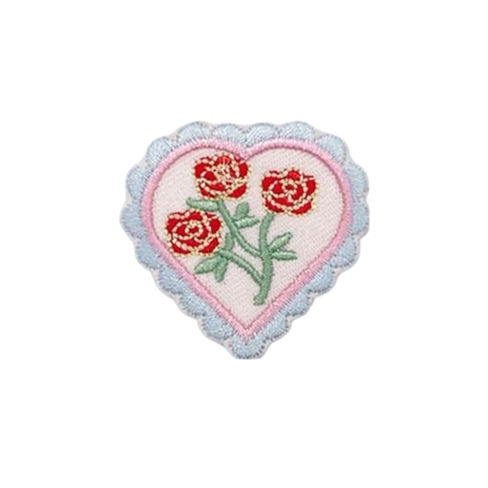 

Cute Love Flower Embroidered Patches Creative Self-Adhesive Appliques DIY Craft Decorations D