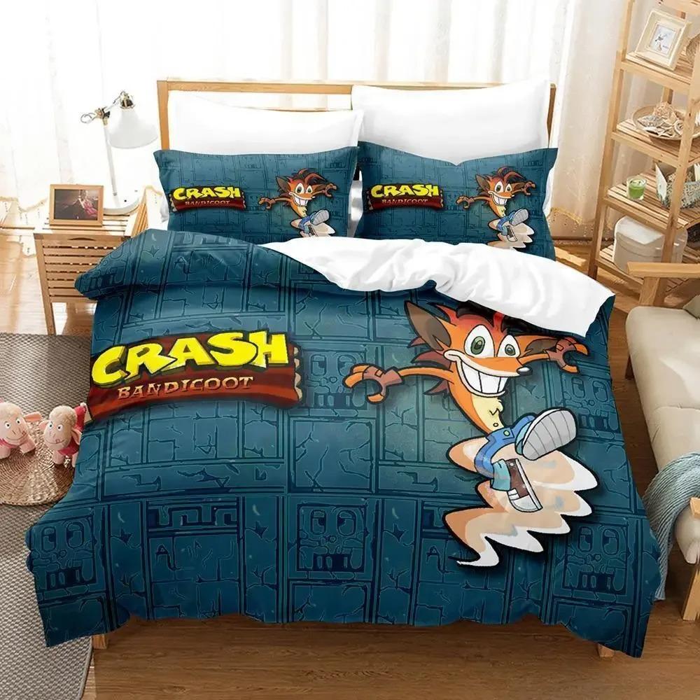 Crash Bandicoot Bed Cover Collection Single Size Single Size Full Queen Size King Size Size Bed Collection Adult Kid Bedroom Duvetcover Sets 3D