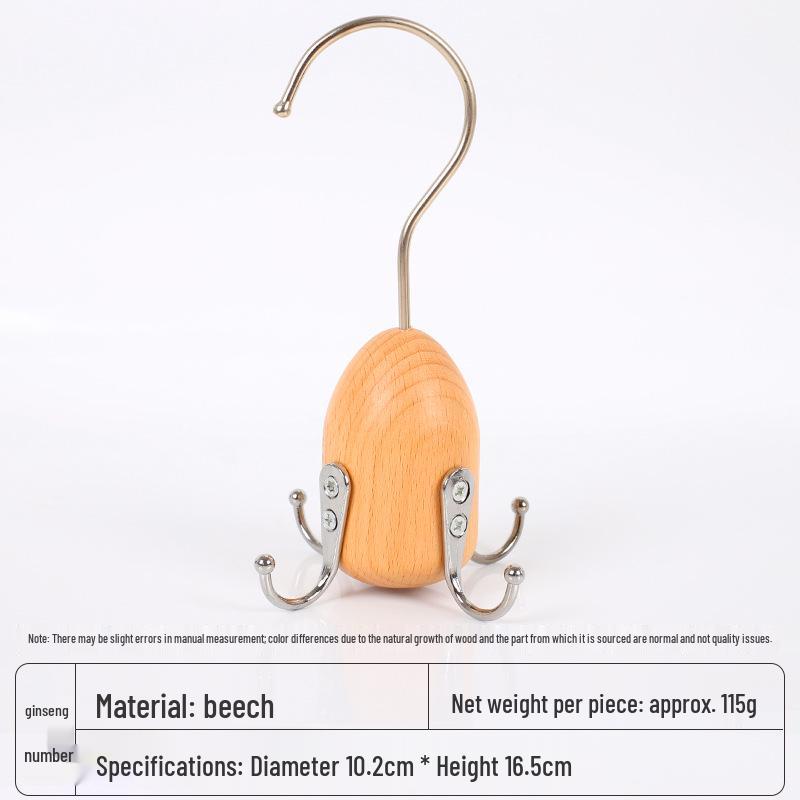 Nordic Solid Wood Multifunctional Hook for Keys, Ties, Bags, Wardrobe, Cabinet, Coat, and Hat Rack