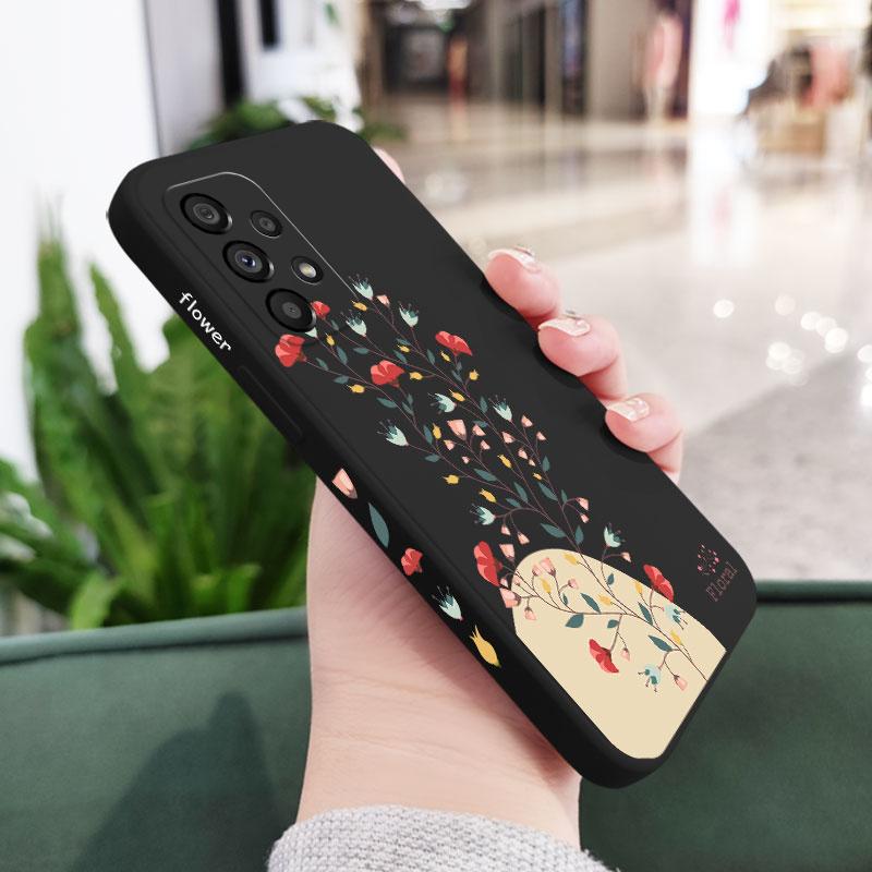 Twigs Flower Willow Phone Case For Samsung A54 A34 A24 A14 A73 A53 A23 A13  A04 A72 A52 A52S A32 A22 A15 A25 A35 A55 4G 5G