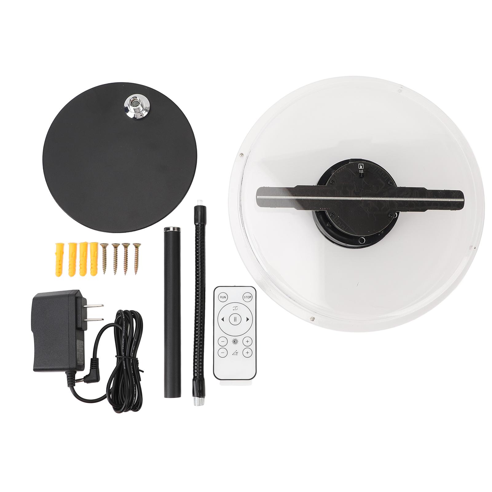 

3D голографический вентилятор 7,9-дюймовый голограммный вентилятор с 2 лопастями и 172 светодиодными бусинами, разрешение 1024x1024, приложение WiFi Co. US Plug