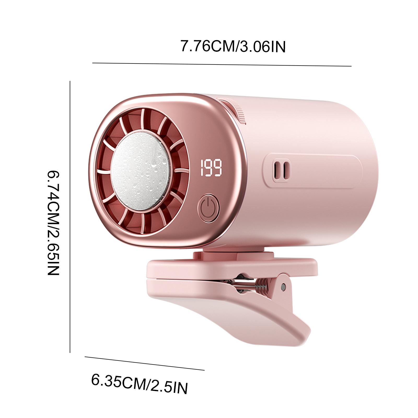 Car Clip Fan Mini Portable Outdoor Clip Umbrella Fan 199 Speed Waist Clip Electric fan 360° USB Rechargeable Desktop Cooling fan розовый