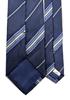 [Hiroko Koshino Homme] Necktie, Sarasa Pattern Stripe, 003254-20000-4905 01 Navy base, Saxophone blue and white stripes, FREE
