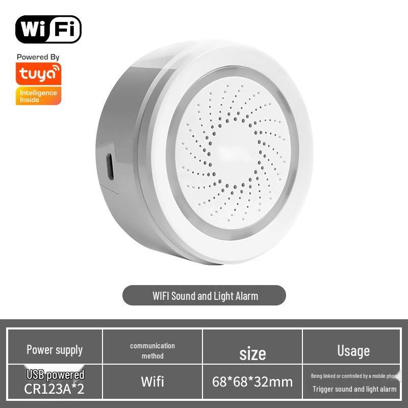 Graffiti WiFi Smart Temp & Humidity Sensor with Sound & Light Alarm