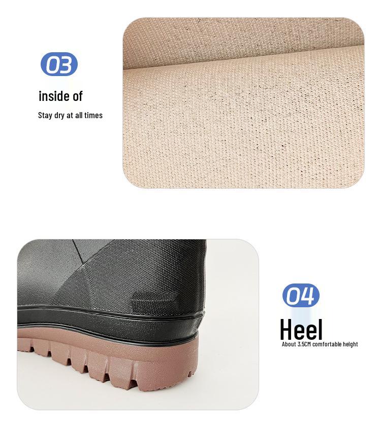 Botas de Chuva Impermeáveis Antiderrapantes de Cano Alto Warrior para Homens, para Trabalho, Pesca e Equitação