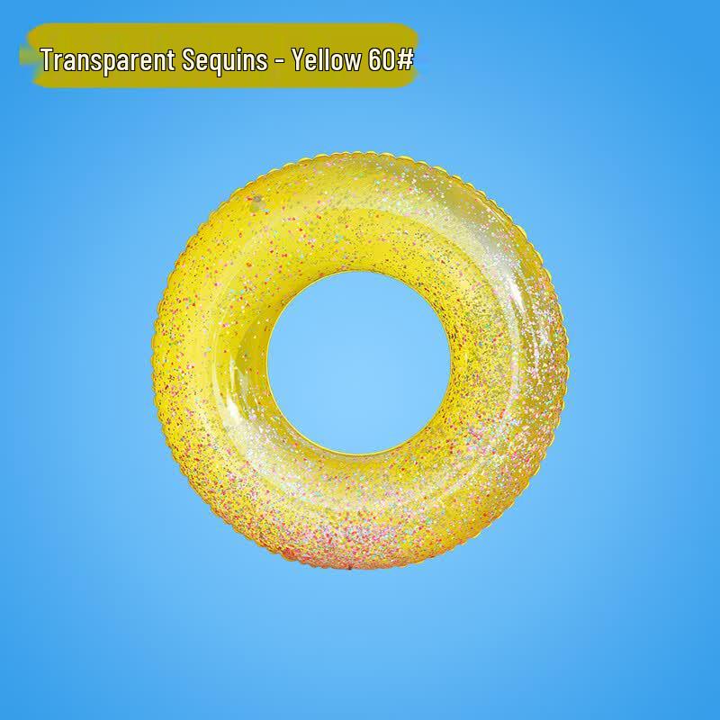 Adult PVC Transparent Sequin Inflatable Swim Ring