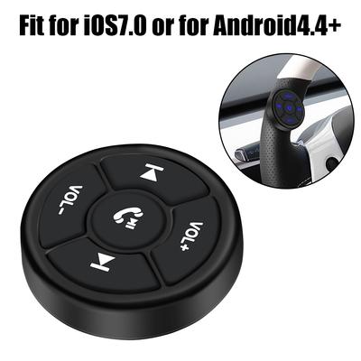 Mando a distancia inalámbrico con botón para volante para iOS, Android, coche, motocicleta, teléfono, tableta, 5 teclas, mando a distancia inalámbrico con Bluetooth