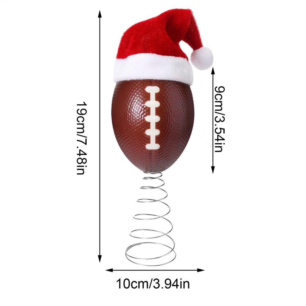 Christmas Tree Top Soccer Football Tree Topper With Hat Decor Christmas Home Ornament For Outdoor Winter Holiday Studio Nursery