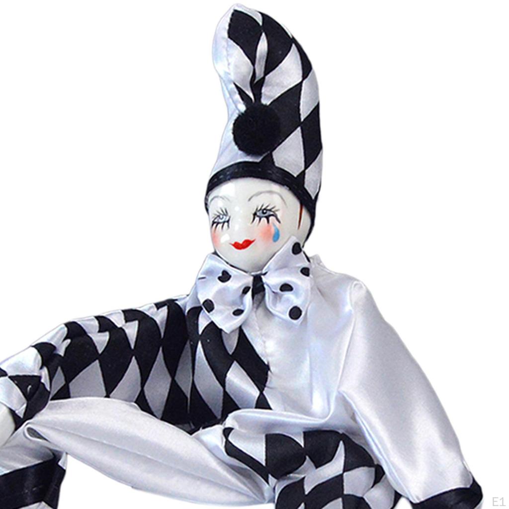 Doll Porcelain Model Collections Toy Figure Ornament Harlequin for Festival