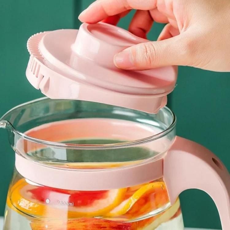 Large Capacity Glass Kettle High Temperature Resistance Water Bottle Household Transparent Teapot Coffee Jug Drinking Utensil
