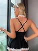 Erotic Clothes Sexy Women Sleepwear Hot Erotic Lingerie Women Front Closure Babydoll Lace Mesh Sleepwear Set Evening Dress