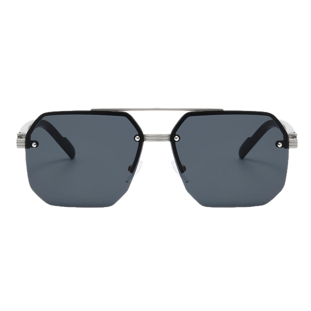 Metal square half-frame men's sunglasses fashion trend driving UV-proof sunglasses women's sunglasses