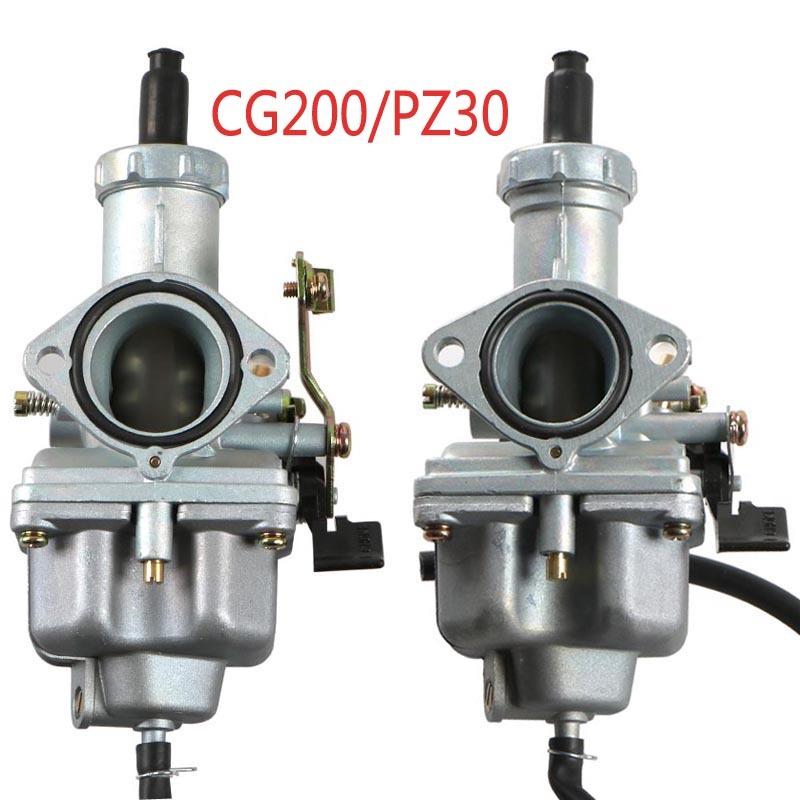 Carburateur de Moto CG200 PZ30 Carburateur Manuel Pour 175- 250cc Dirt Pit Bike ATV Motocross CM200 XL250 TRX250 XR200 Moto 30MM