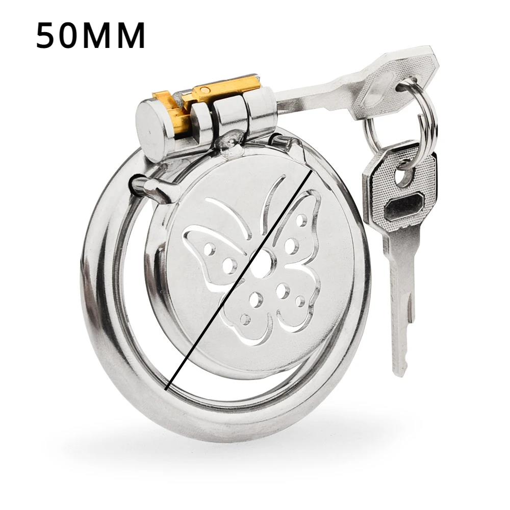 Flat Chastity Lock for Men Metal Chastity Devices Urethral Plug High Comfort Anti Cheating Dormant Lock Sex Toy for Couple SM