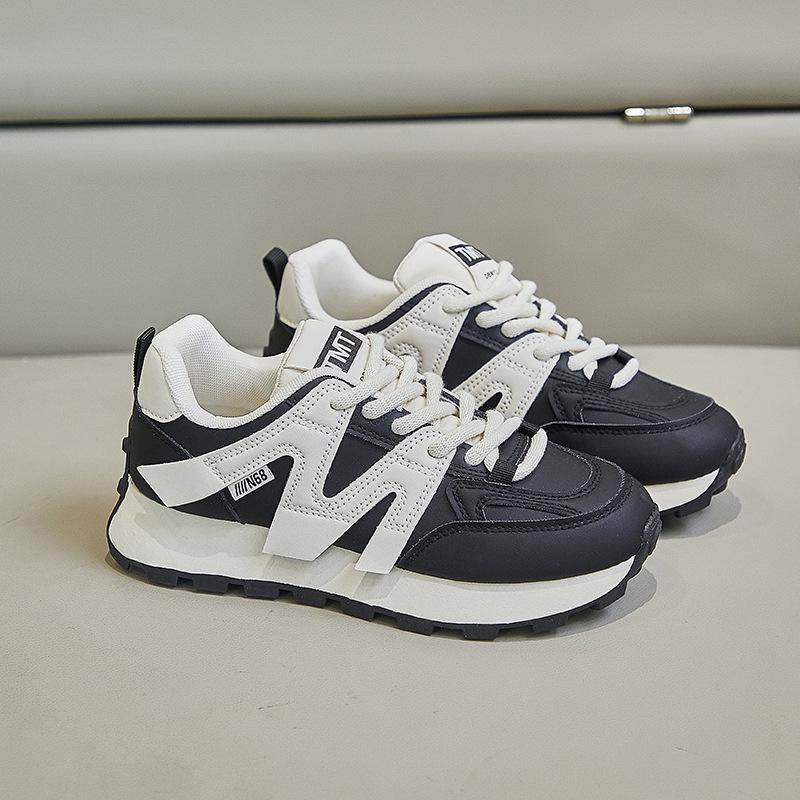 

Женские кроссовки в корейском стиле Argan 2025 на весну - Повседневные, на толстой подошве, модные кроссовки для бега с увеличением роста - 6682 35 чёрный