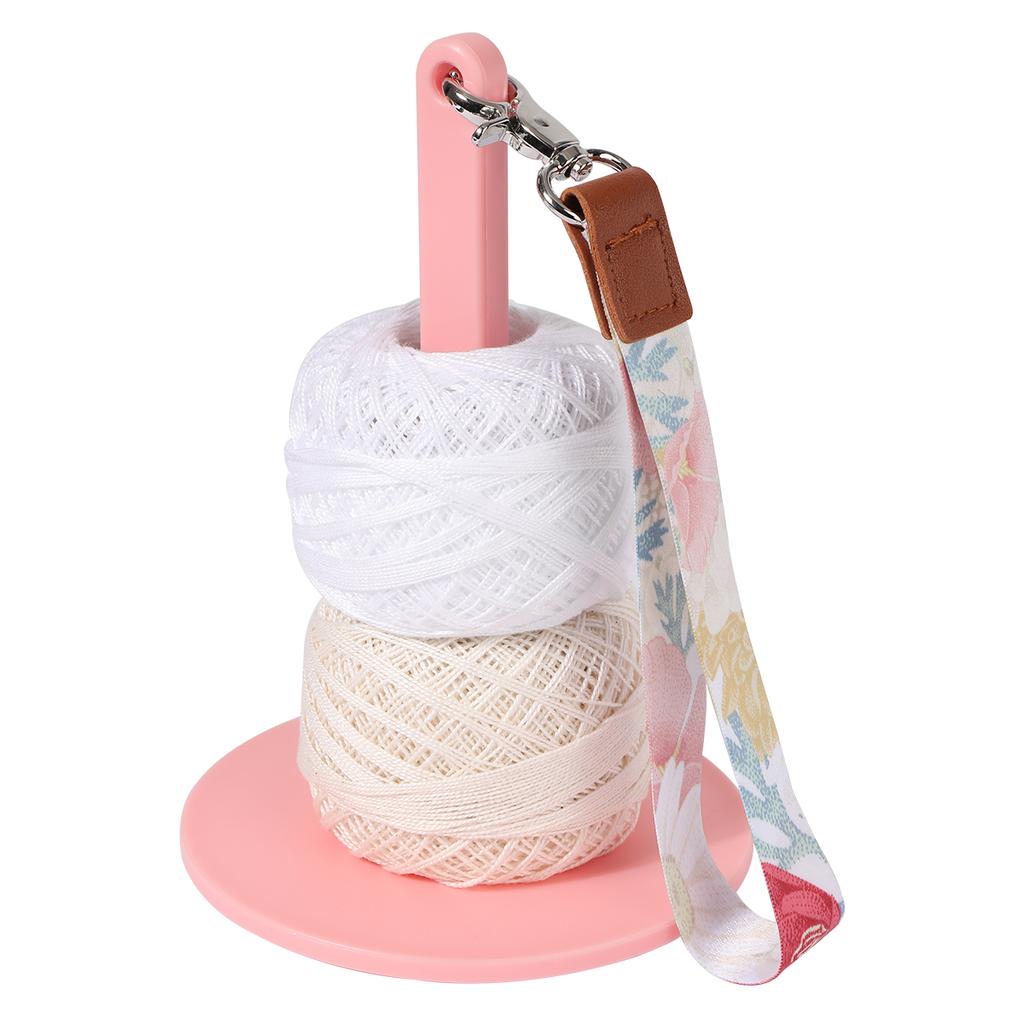 Yarn Holder Plastic Spinning Knitting Tools Crochet Accessories Stand DIY Sewing Thread Spool With Wrist Strap Wool Ball Winder