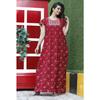 Maroon Cotton Comfortable Nighty Indian Bollywood Printed Free Size Night Gown