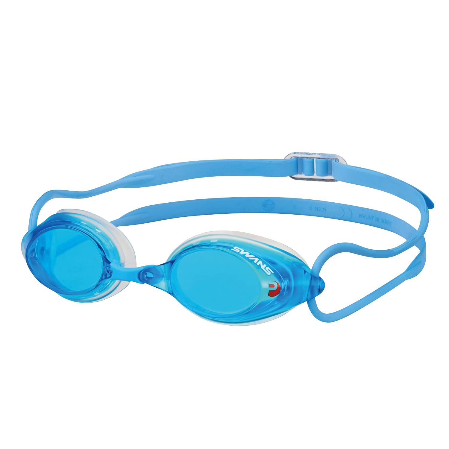 

SWANS SBFY Swimming Goggles in Sky Flash and Clear with Racing FINA Approved SRX-MPAF Japanese-Made Blue, Yellow, Cushion,
