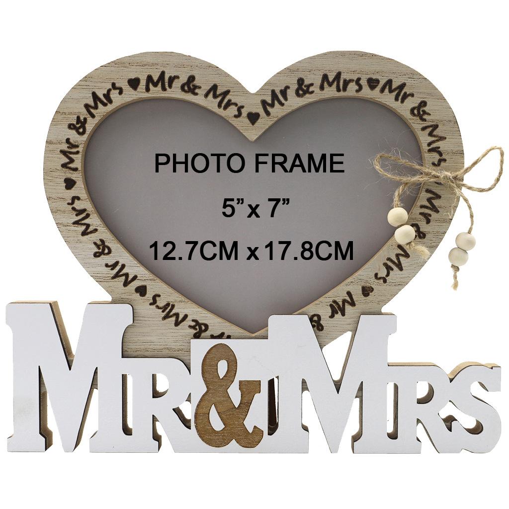 1PC Wooden Love Photo Frame Crafts for Wedding Love Photo Father's Day Papa Picture Frame English Letter Photo Frame Table Decor