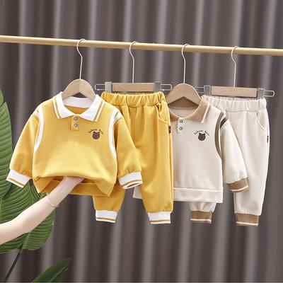 Fashion Children's Set Spring and Autumn Style Children's Lapel Sweater Sports Set Cute Two-piece Set for Boys and Girls