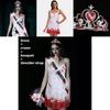 Halloween Ghost Bride Costume With Shoulder Straps And Handheld Bouquet For Cosplay And Party Events