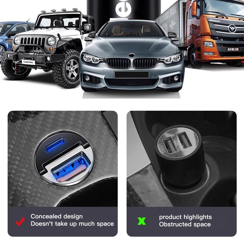 Car Hidden Fast Charger USB Type-C Convert Plug Accessories For Jeep Grand Cherokee Patriot Liberty Wrangler JK Gladiator Compas AMQ1