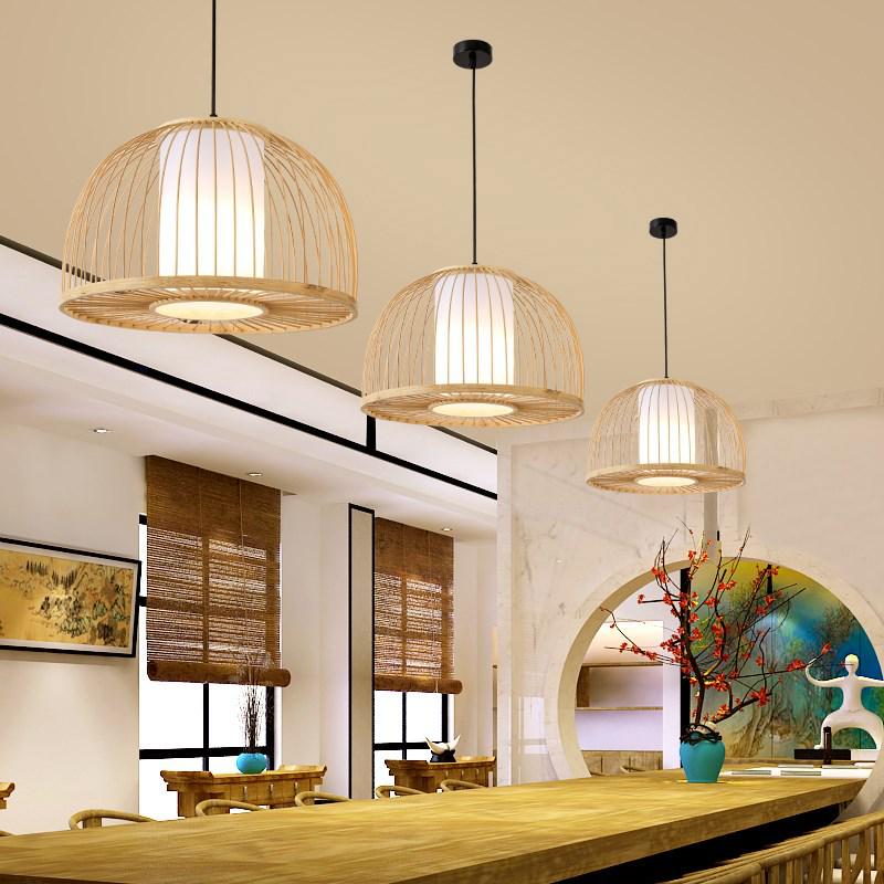 Retro Zen Bamboo Weaving Pendant Lamp for Restaurants & Teahouses