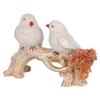 2 Birds Sitting On Tree Branch Figurine Home Decoration Showpiece Chidiya Statue for Home Decor Item Sparrow Pair Showpiece (Pink Roo)