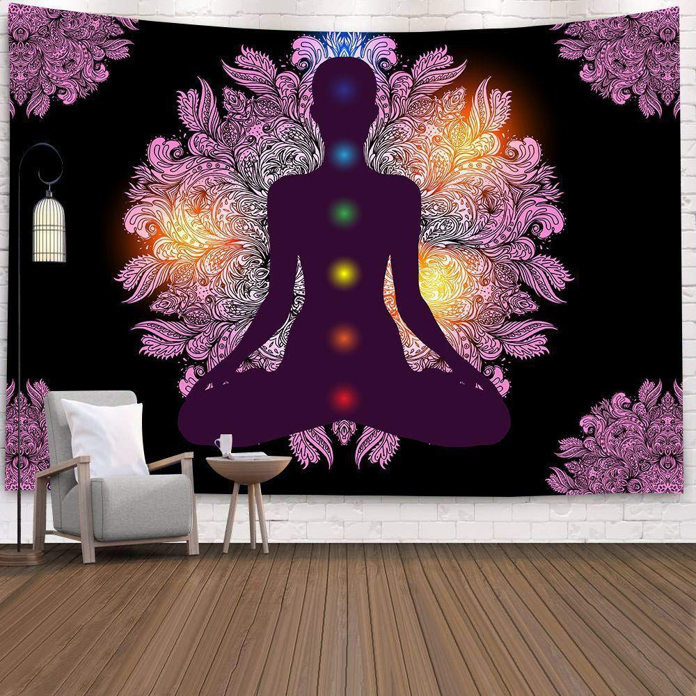 Large Golden Ombre Mandala Wall Tapestry Traditional Indian Hippie Room Decoration Oriental Artist Indian Bedroom Hanging