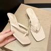 Fashion Summer Women Clip Toe Slippers Comfort Low Heel Slides Shoes Ladies Casual Dress Street Style Sandalis