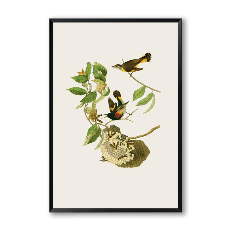 Elegant Poetry Bird On the Tree Modern Simple Nordic  A4 Canvas Painting Art Print Poster Wall Paintings Bedroom Home Decoration