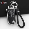 Para Mazda Demio 2 3 5 6 M3 M5 M6 Cx-5 Cx7 Cx9 Rx8 Mx5 Mpv Funda de TPU de 3 Botones Soporte Plegable Llavero Funda de Llave de Coche Sin Llave