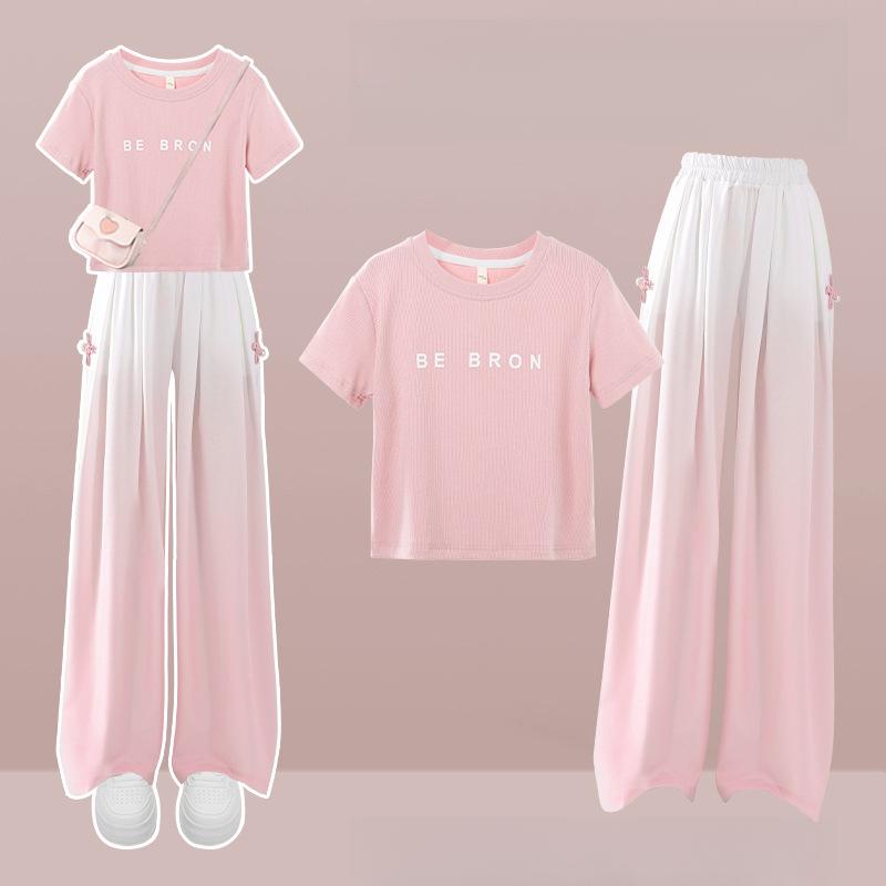 Pantalon à Carreaux Pour Filles Nouveau Pantalon Décontracté d'Été Coupe Ample Vêtements Pour Enfants Style Décontracté Ensemble de Pantalons Larges