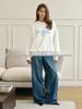 American Style Oversized Round Neck Sweatshirt - Autumn/Winter Casual Versatile Print