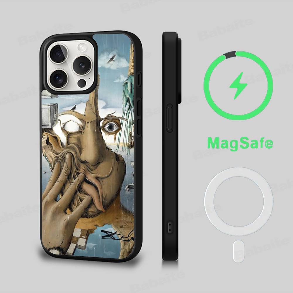 Salvador Dali Art Phone Case Magnetic Case For IPhone 16 14 13 12 11 15 Pro Max Plus For Magsafe Wireless Charge Cover