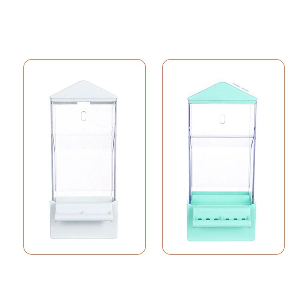 Parrot Cage Automatic Feeder Transparent Food Dispenser with Anti Waste Tray for Pigeon Canary and Finch