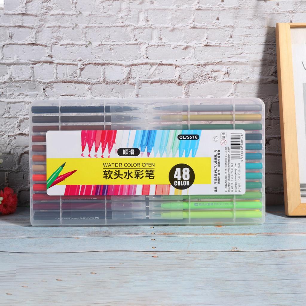 48 Colors Watercolor Brush Pens Pens Drawing Painting Brush Pen Soft Tip Brush Set
