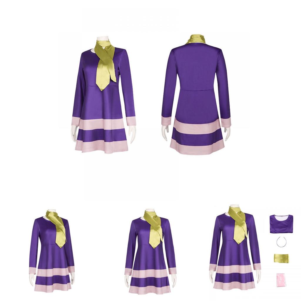 Scooby-doo Dog Cosplay Costume For Women Wilma Dress Halloween Cosplay Dress