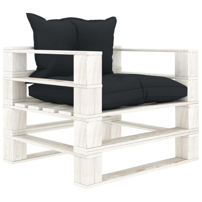VidaXL Canapé palette de jardin avec coussins anthracite Bois 3052372