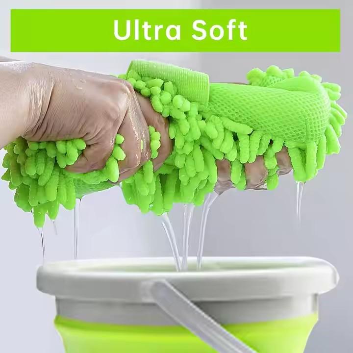 Car Cleaning Sponge Car Wash Glove Microfiber Chenille Washing Detailing Brush Pad Multifunction Cleaning Tool Accessories