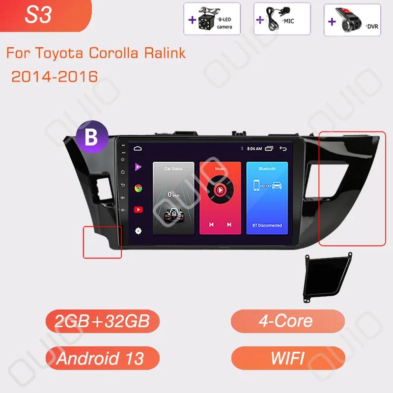 Android 13 Radio For Toyota Corolla Ralink 2013 2014 2015 2016 Car Stereo Multimedia Player Carplay Auto GPS Navigation 2DIN DSP