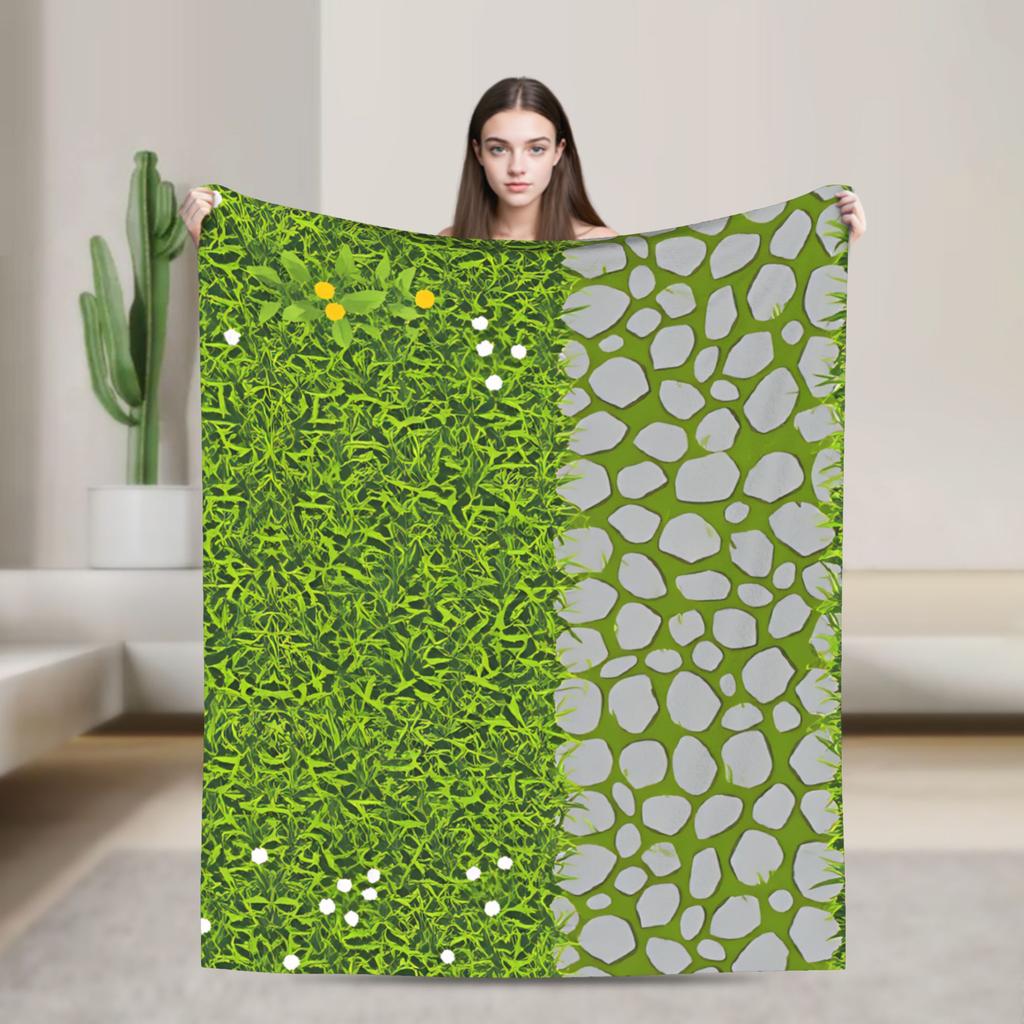 Gras Kampfmatte Wiesenland Grünfläche Decke Warm Weich Neuheit Plüsch Überwurfdecke für Sofa Flanell Tagesdecke Bettbezug