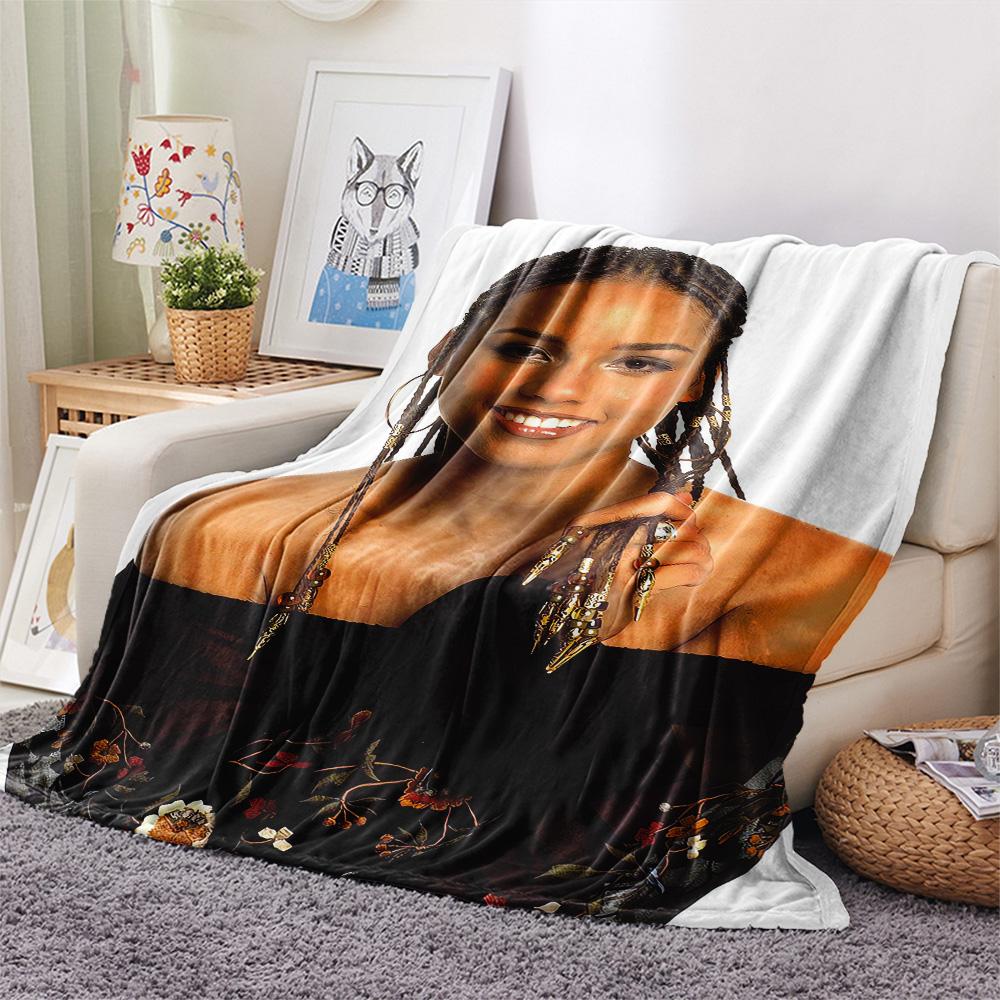 1 szt. Koc flanelowy z nadrukiem kosmity i Ziemi, Wysoka jakość, Wygodny na wszystkie pory roku, Wystrój domu, Ciepło i komfort, Idealny na prezenty świąteczne