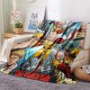 1PC Onepunch Man Patterned Flannel Blanket Suitable For All Seasons For Home Decor Warmth And Comfort Gifts Holiday Present