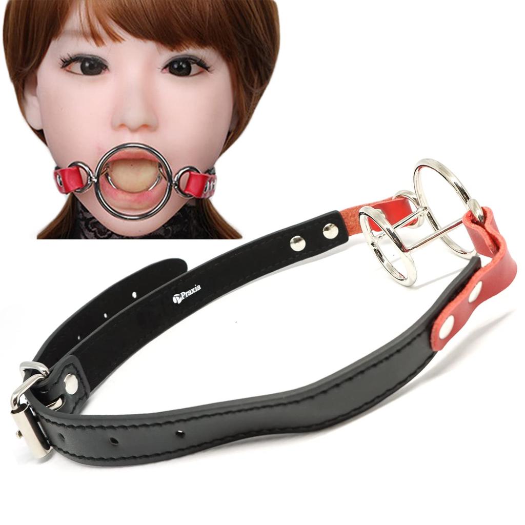 Praxia Metal Gag with Double Ring Mouth Mouth Mouth SM Goods Logo - Gag, Gag, Opener, [Includes Pouch/Cleaning Cloth]