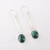 Natural Malachite Gemstone 925 Sterling Silver Jewelry Handmade Earrings 1.76" EE-171-24