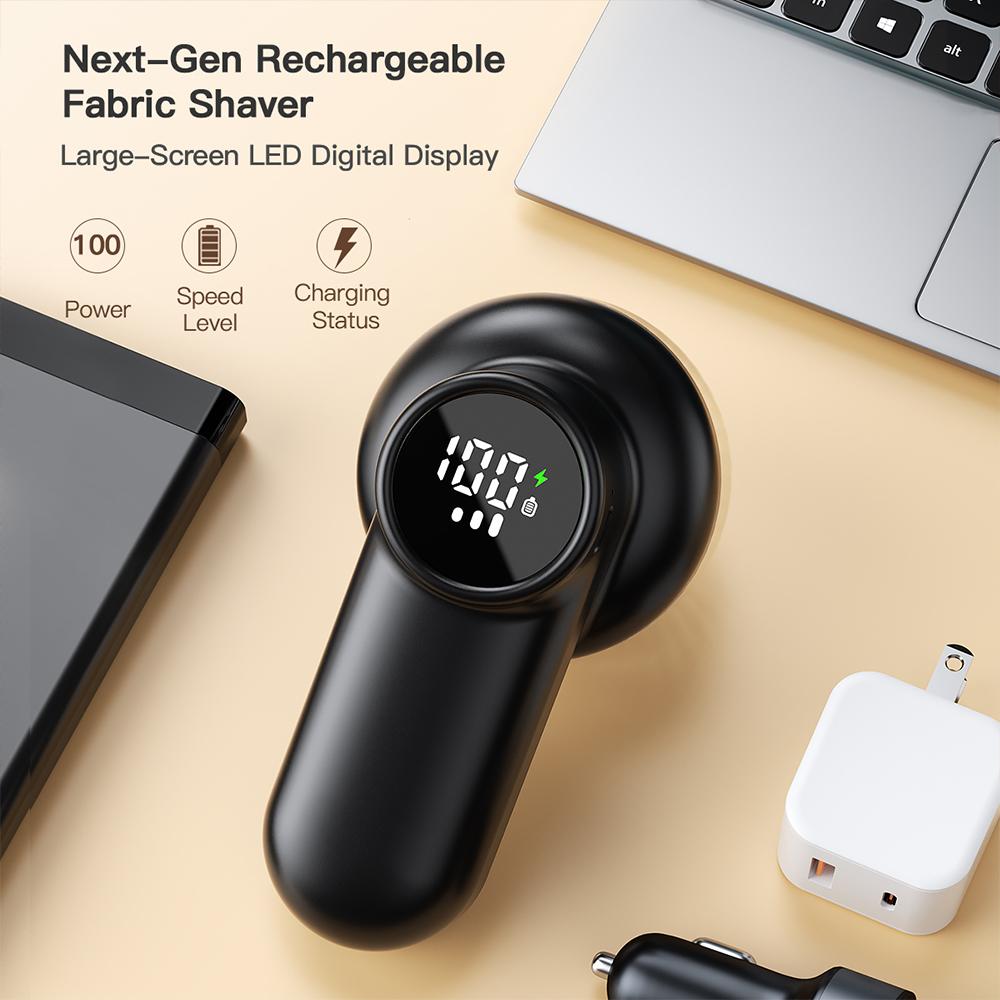 Pill Remover, Powerful 6 Blades LCD Display Electric Pill Remover Type-C Rechargeable Cordless, Easy to Carry for Sweater Fabric